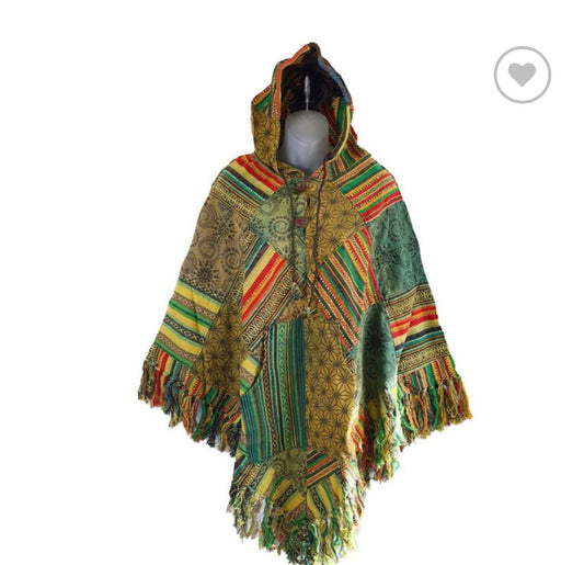 Spreading Peace - Atisanal Retro Hippie Poncho